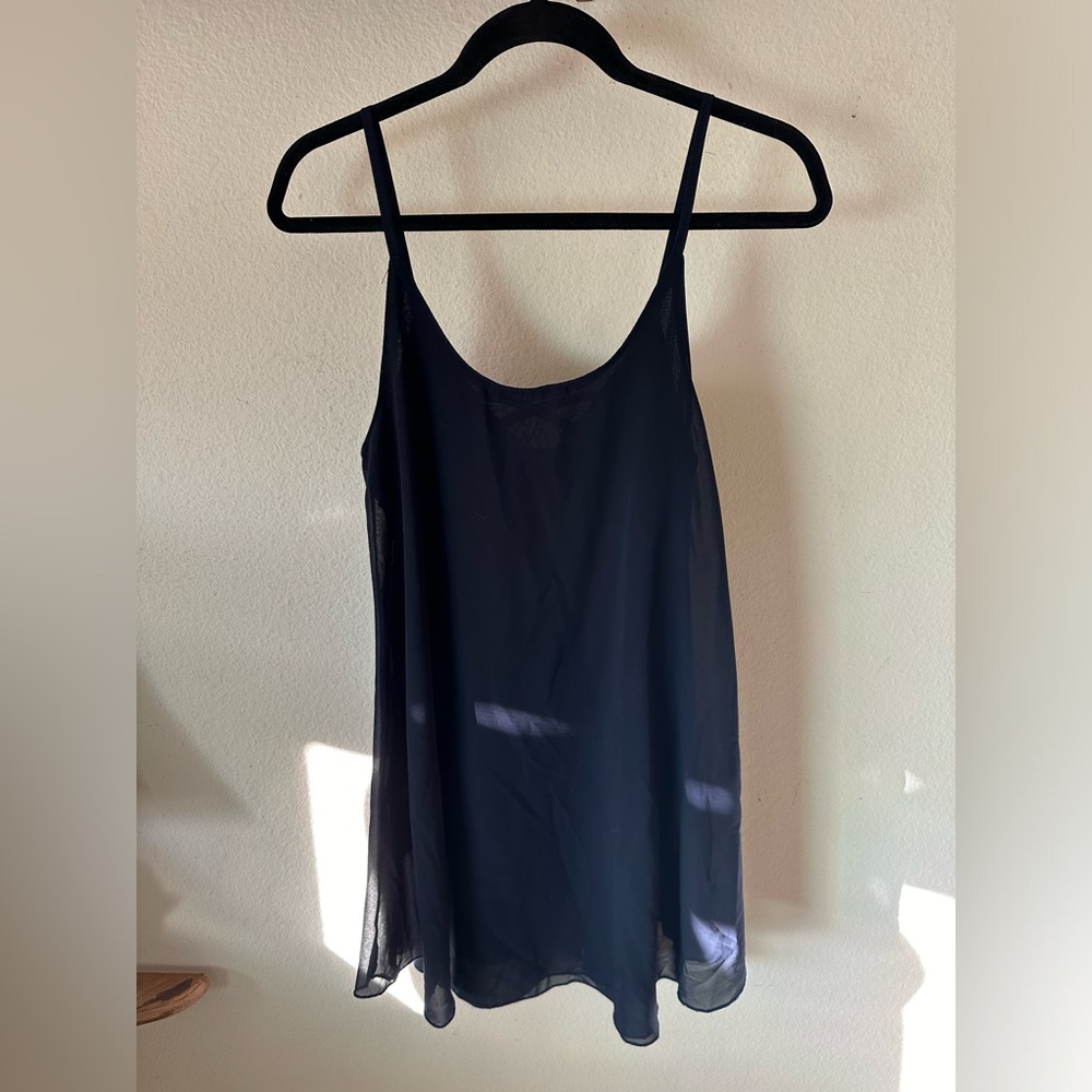 Blue chiffon mini dress